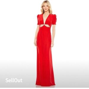 Mac Duggal Striking Red Maxi Dress